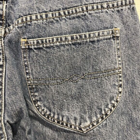 Vintage Unionbay Jeans Blue Flare Low Rise Lace Up‎ Tie Hems Y2K Size 5 Grunge - Picture 8 of 10